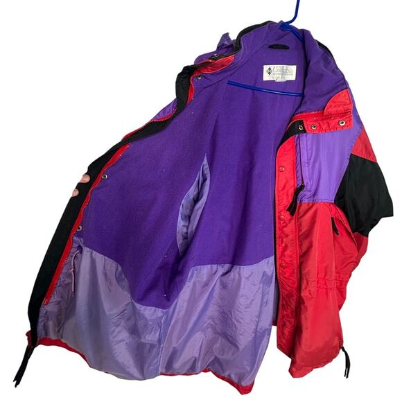 Vintage y2k Columbia Men's L Spell Out Ski Jacket Waterproof Coat Bright Purple - Picture 3 of 8